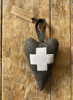 White & Grey Lavender Heart